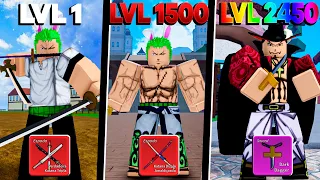 UPEI DO 1 AO 2450 PEGANDO TODAS ESPADAS NO BLOX FRUITS!