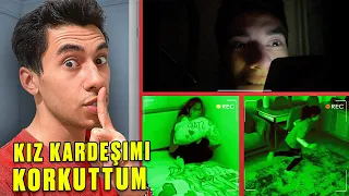 KIZ KARDEŞİMİN EVİNE GECE GİZLİCE GİRİP KORKUTTUM !? ( Korku Şakası )