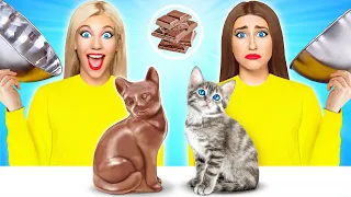 रियल फ़ूड बनाम चॉकलेट फ़ूड चैलेंज #5 Multi DO Challenge