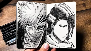 [ASMR] Drawing BYAKUYA KUCHIKI (Real Time) - Bleach