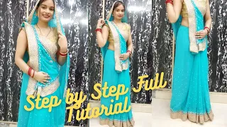 Gujarati Style Saree Draping | सीधा पल्लू साडी कैसे पहनने | Saree Wearing tips , Hacks, Saree Vlog