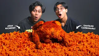 PARAH!! MUKBANG MIE SAMYANG + AYAM UTUH RICHEESE EXTRA HOT BARENG WEDA!!