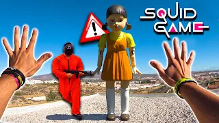 ESCAPO del JUEGO DEL CALAMAR *SQUID GAMES* haciendo PARKOUR🦑 PERSECUCIÓN POV 2.0