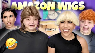 trying FUNNY AF Amazon WIGS!! with ADAMRAYOKAY | Louie's Life