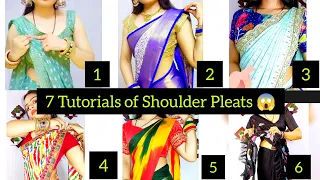 Shoulder Pleats बनाने के 7 सात सबसे आसान तरीके ✅😍 How To Make Upper Pleats , Saree Draping Tutorial