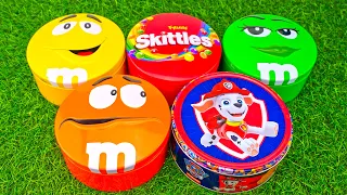 Candy Lovers Dream! ASMR Unboxing of Skittles & M&M’s | Colorful Tins and Satisfying Sounds Revealed