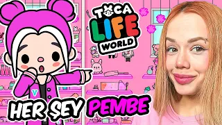 24 Saat Boyunca Herşey Pembe !? - Toca Life World @GamzeKarta