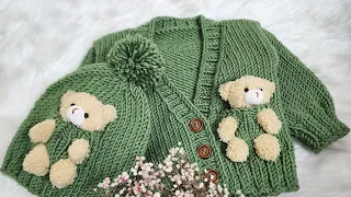 Ayıcıklı Crop Hırka Yapımı Teddy Bear Cardigan 🐻