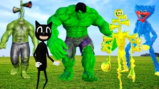 Siren Head, Huggy Wuggy, Cartoon Cat, Cartoon Dog, Team Hulk