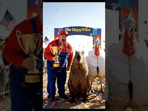 Capybara Came in First with a New Giant White Turkey #capybara