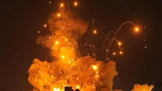 قصف عنيف على غزة الان ياربي سلم اهل غزة