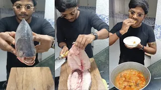 సముద్రపు రాకాసి చెపాపులుసు // Fish Curry Receipe #pomfretcurry #venkyanjuvlogs