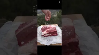 Huge burger recipe cooked on top of the mountain #trending #viral #trendingshorts