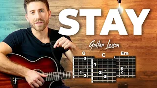 Stay Guitar Tutorial - Kid Laroi ft Justin Bieber (EASY CHORDS guitar lesson)