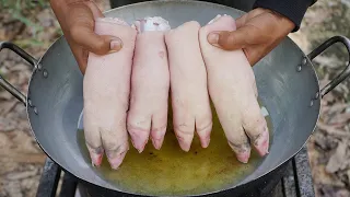 Deep Fried Pig Feet Recipe | Crunchy Pig Feet Cooking and Eating