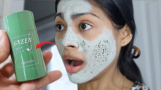I tested VIRAL GREEN STICK MASK & THIS HAPPENED! | Does the magical green mask work? 😳