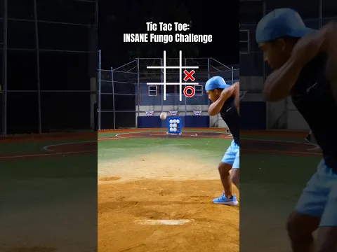 INSANE Baseball TIC TAC TOE Fungo Challenge! #shorts