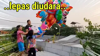 HANUM AJAK BOCIL TERBANGIN BALON KARAKTER LUCU KE UDARA 💞 Shafeea Hanum