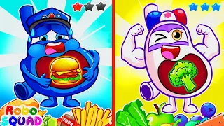 Healthy Vs Unhealthy Food Songs | Potty Training | Learn Good Habits | RoboSquad Kids Song