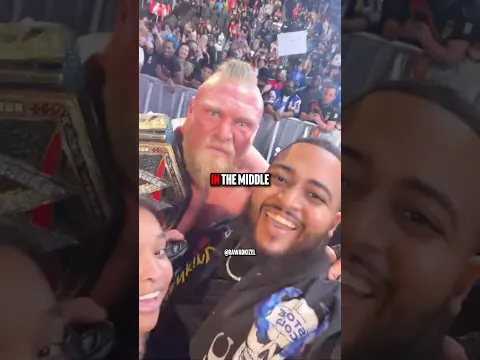 Brock lesnar dares a fan to attack him😂 #brocklesnar #wwe #sethrollins #sports