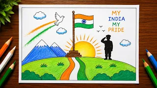 15 August Drawing 🇮🇳 | Independence Day Drawing | Proud To Be Indian