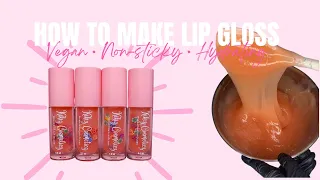 HOW TO MAKE LIP GLOSS! IN DEPTH TUTORIAL! Kikiz Cosmeticz vegan & cruelty free flavored lip gloss