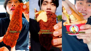 IamfromKorea Eats Dave's Hot Chicken 🍗🍗🤤🤤 | Mukbang | ASMR | Fastfood | Hack