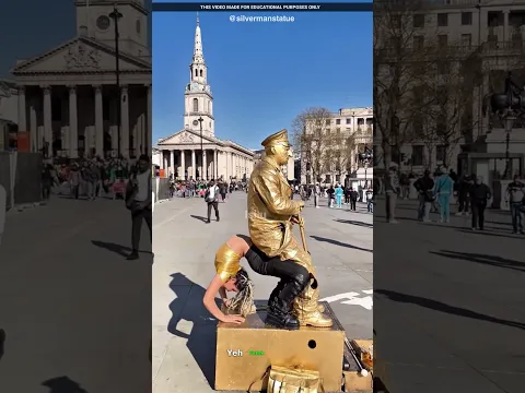 Girl Tries To Trick The Statue Man
