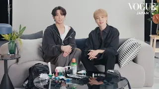 BTSのJIMINとJUNG KOOKのバッグの中身は？対照的な二人が、旅に行く時の必需品などを紹介。| In The Bag | VOGUE JAPAN