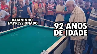 VOVÔ DE 92 ANOS IMPRESSIONA BAIANINHO DE MAUÁ EM JOGO DE SINUCA