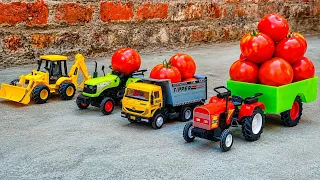 Mahindra 585 DI Tractor Full loding Video Tomato 😱🔥 Super Jcb 3DX Ashoka Leyland truck  part 4