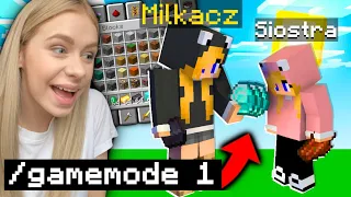 TROLLUJĘ SIOSTRĘ na GAMEMODE 1 w MINECRAFT! (śmieszne)