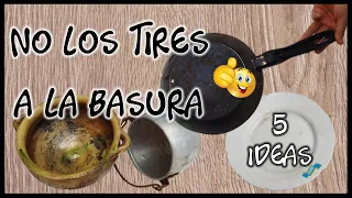 5 IDEAS PARA REUTILIZAR OLLAS, SARTEN Y PLATOS VIEJOS - Manualidades para la cocina