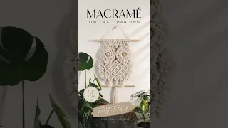 Macramé Owl Tutorial 🦉✨