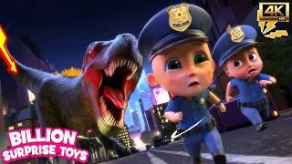 Dino Attack in the City🦖🚨Police Save the Day | Kids Cartoon Police Stories [4k] EP 1