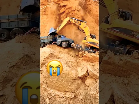 RC Excavator Power: Massive Dirt Dump on RC Truck! 🚧🤯