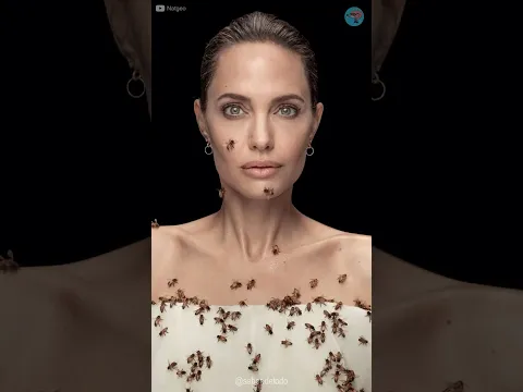 Angelina Jolie permaneció cubierta de abejas durante 18 minutos. 🐝😱 #shorts