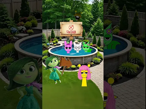 Disgust chooses who gets to swim | Sprunki | #sprunki  #sprunkiincredibox