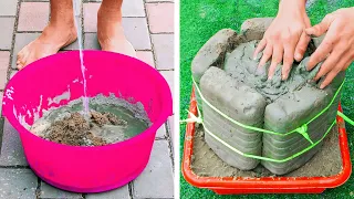 أفكار لحرف من الأسمنت. إعادة استخدام الزجاجات البلاستيكية