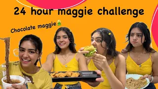 Eating maggie for 24 hours challenge 🍜😋| 24 hour food challenge | Bhupinder kaur