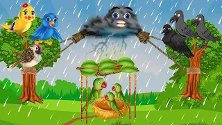 बादल का बदला | Tuni Chidiya Barish Cartoon  | Hindi Stories | Tuni Chidiya Kauwa | Chidiya Ki Kahani