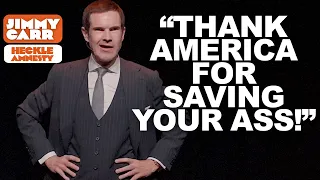Jimmy Carr Crowd Work: American Heckler Gets a History Lesson