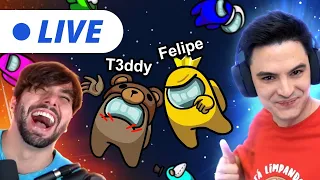 AMONG US COM T3DDY! ELE VOLTOU!!! COM PROFISSÕES! [+10]