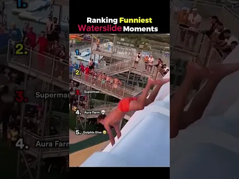 Ranking Funniest 😄 WaterSlide Moments (pt1) #shorts #rankibg #funny