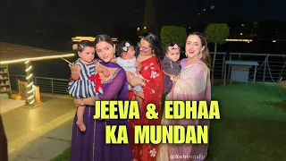 Jeeva & Edhaa ka mundan 🤍🧿 #rubinadilak