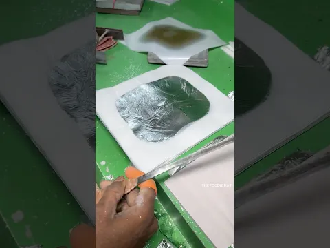 This is How 100% Pure Veg Silver Varq is made in factories 😍😱 #shorts #ashortaday