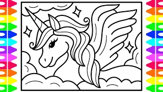 🦄✨ How to Draw a Magical Unicorn Girl with Wings! 🌈 🎨  Drawing tutorials for beginners ✍️