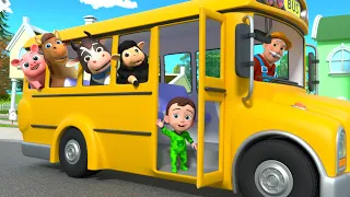 The Wheels on The Bus Song (Animal Version) - Lalafun Baby songs - Nursery Rhymes & Kids Songs
