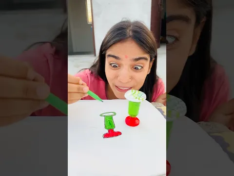 Glass cup 🍸me kon sa green 🧪colour hoga🤢🤮#shortsvideo