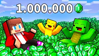 JJ and Mikey Have 1,000,000 EMERALDS in Minecraft!